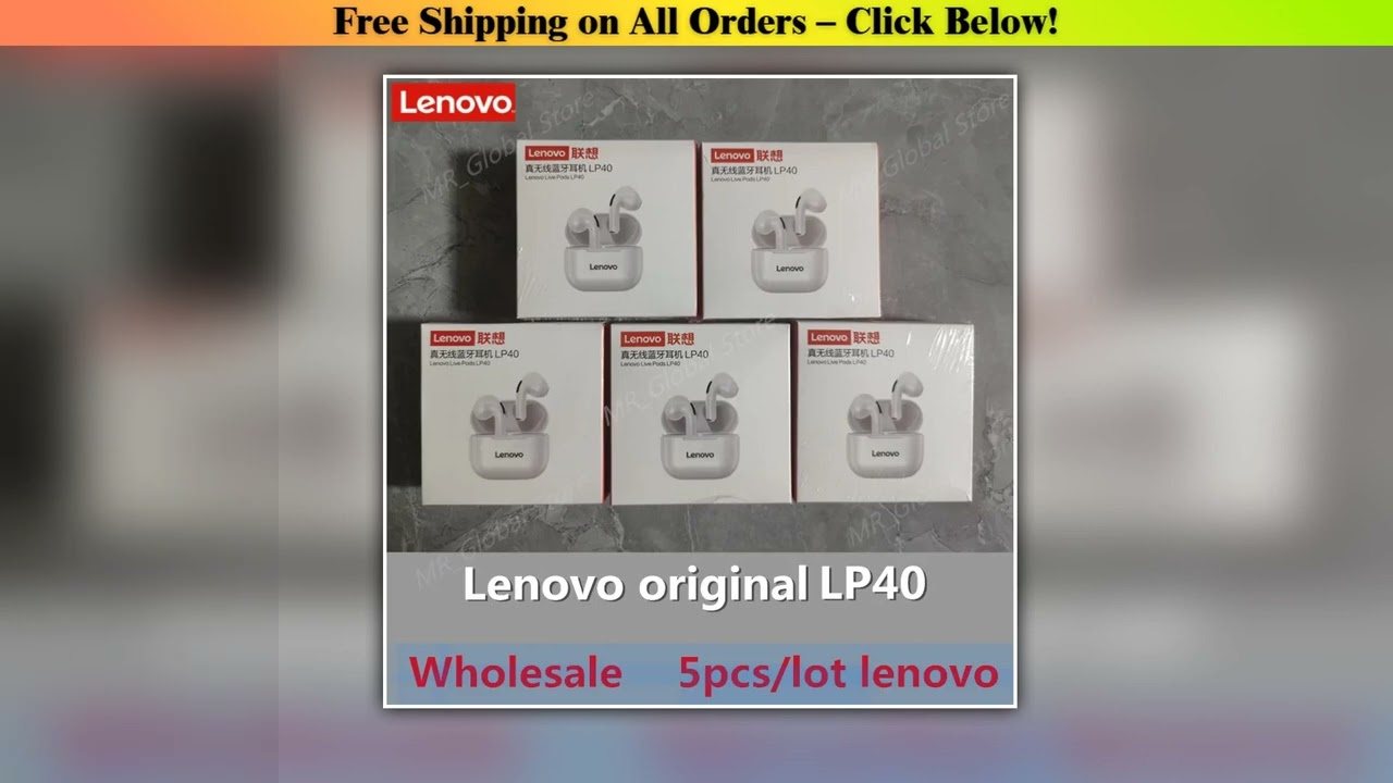 Lenovo LP40PRO/LP40 5pcs Wireless Earphone Bluetooth 5.0 Dual Stereo Noise Reduction Bass Touch