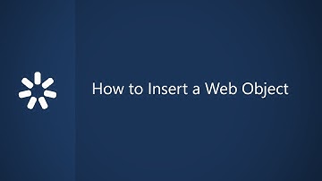 How to Insert a Web Object
