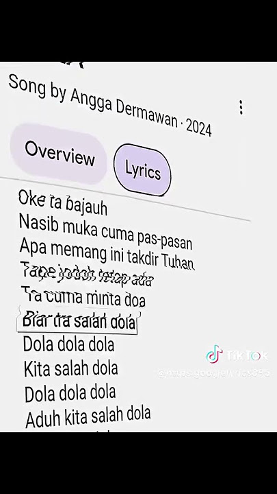 Dola | LYRICS🎧 . . . . Dola Dola annga dermawan Dola by angga dermawan