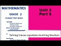 Ethiopian Grade 7 Maths Unit 3 6 Solving Linear Equations Involving Brackets