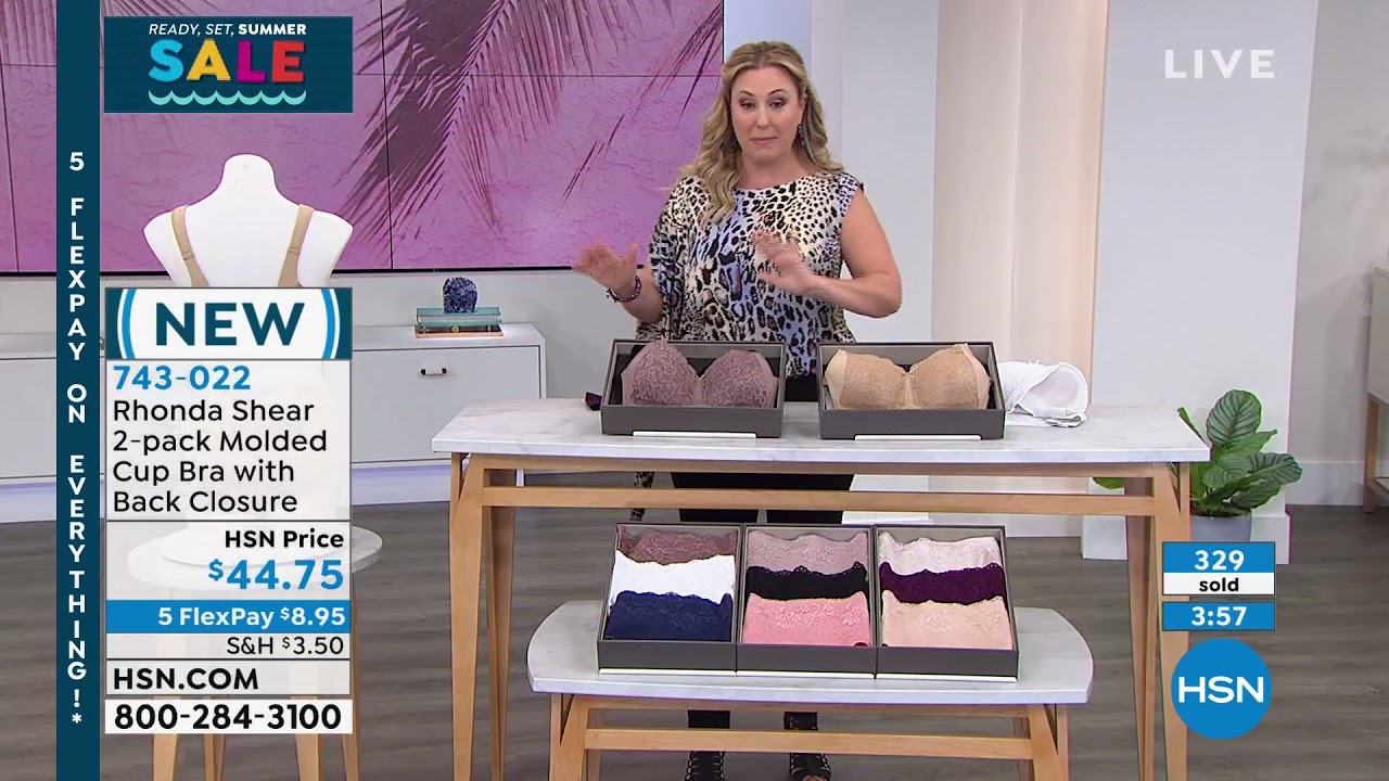 Rhonda Shear 2pack Molded Cup Bra with Back Closure