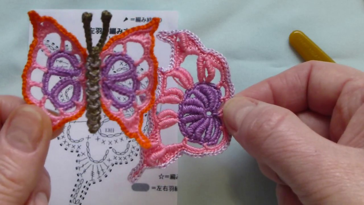 Butterfly.  Crochet tutorial.  The body of the butterfly.