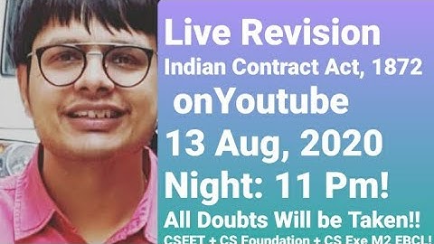 Contract Act, 1872 For CSEET, CS Foundation, CS Executive Module 2! Watch Without Books!