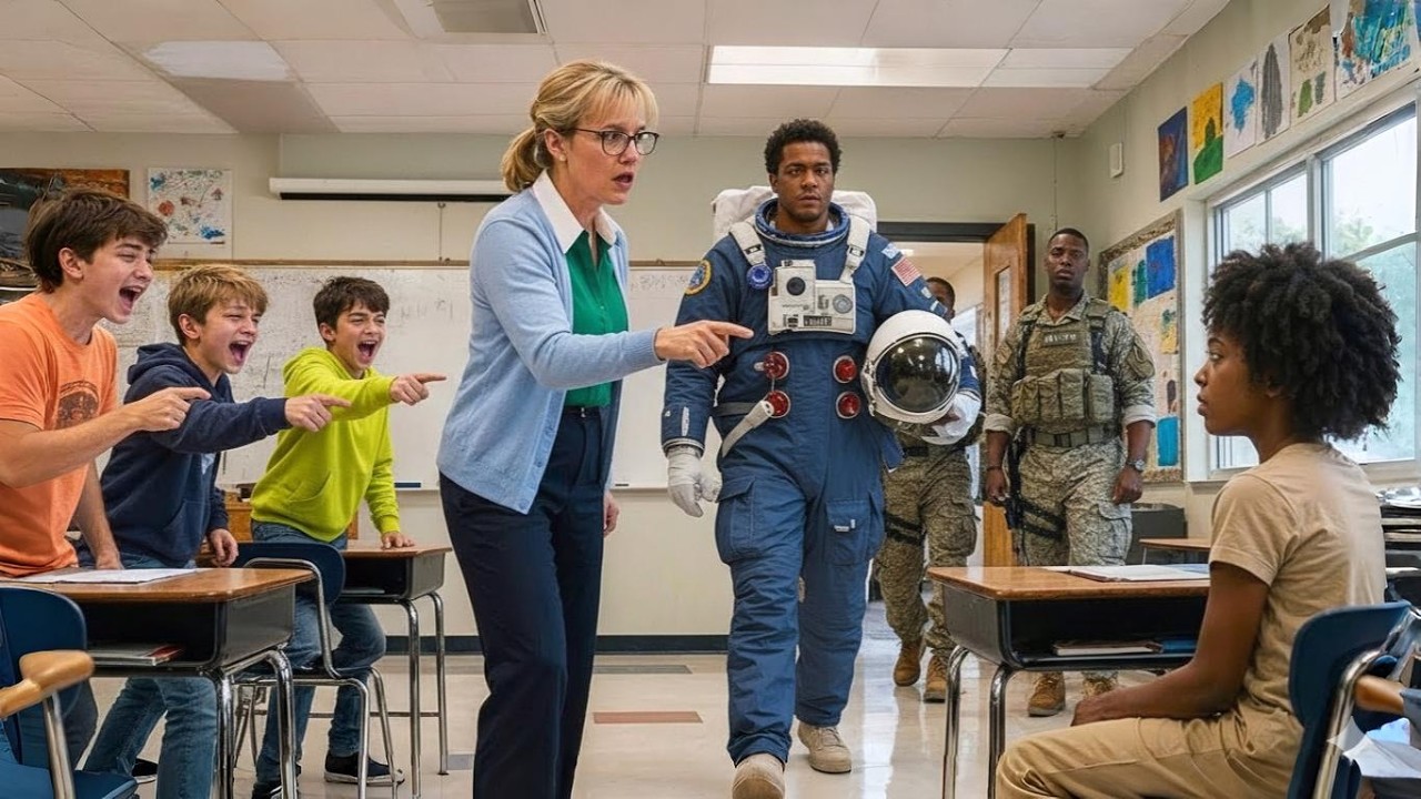 Prof Calls Black Girl a LIAR About NAZA Dad— and FREEZES When the He Walks In With His Space Gear