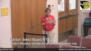 Chris Albert Reacts To Canton Select Board Public Comment