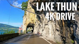 4K Lake Thun DrIve  | Switzerland Summer Road Trip