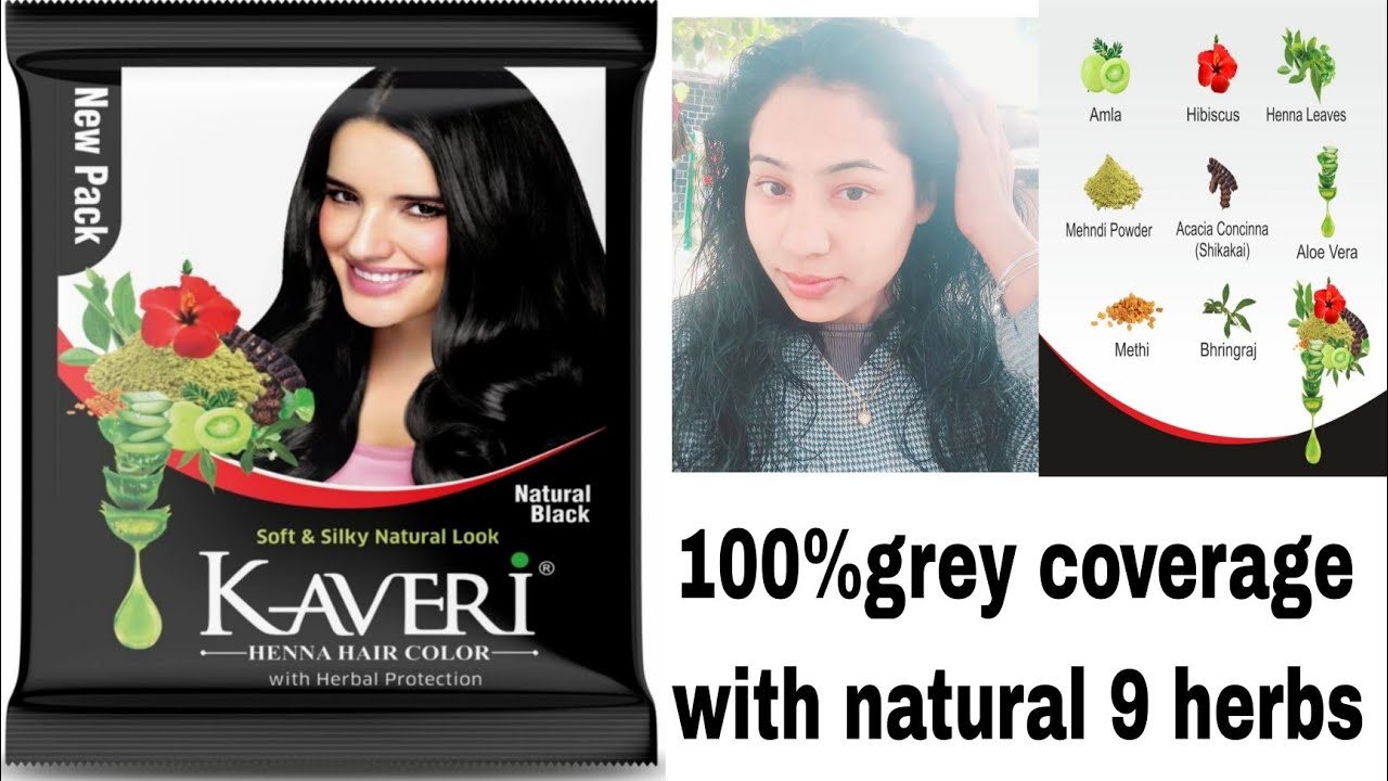 Kaveri Natural Black Henna Based Hair Color Dye For Men Women No