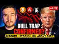 🚨LIVE: Bull Trap Confirmed? Bitcoin | Stocks | Oil Above $107 &amp; Iran War