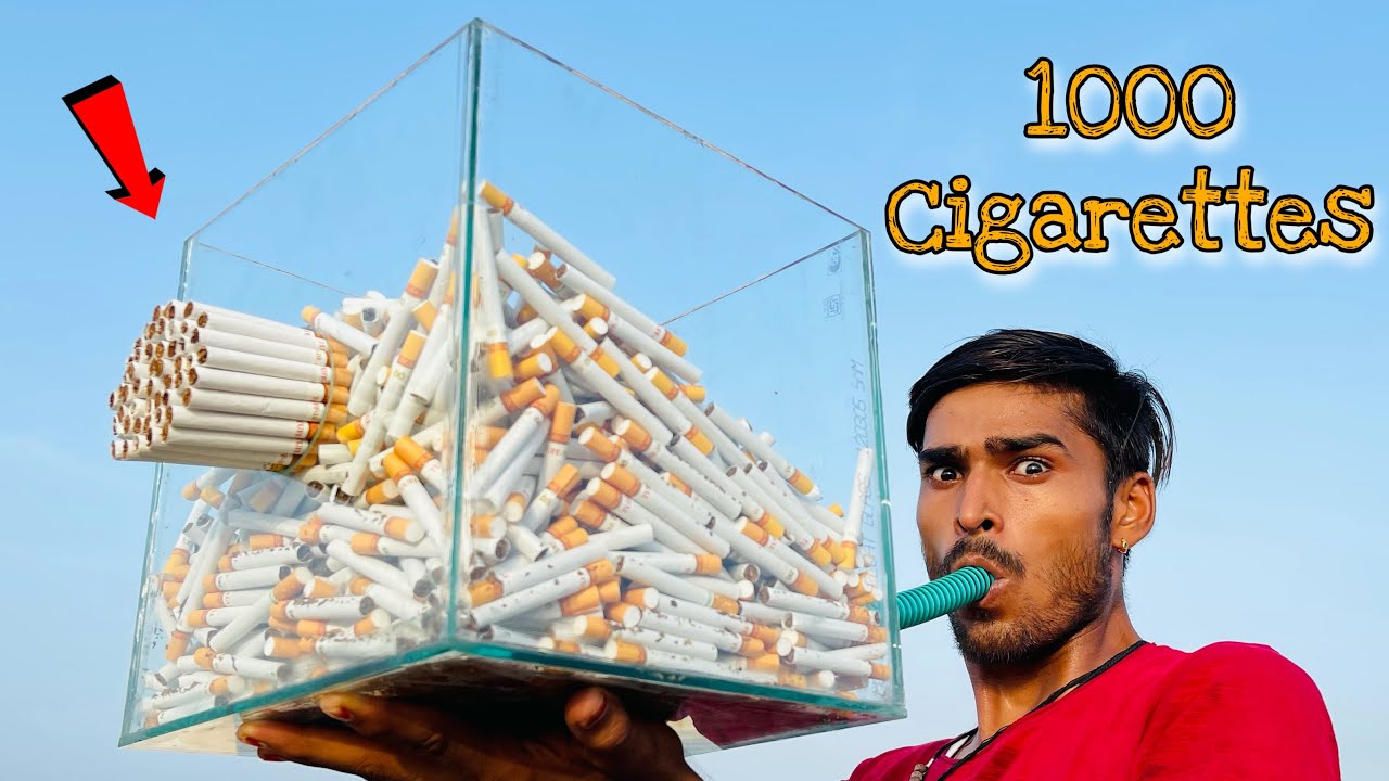 Smoking 1000 Cigarettes 🚬 At Once From Clean Glass Box अब फेंफड़े