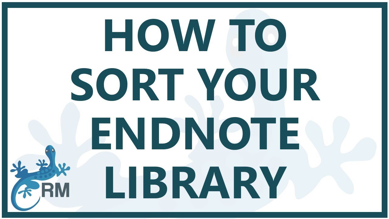 Endnote: How To Sort Your Library - Youtube