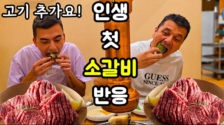 Dad and brother trying Korean beef ribs (hanwoo sogalbi) for the first time!!