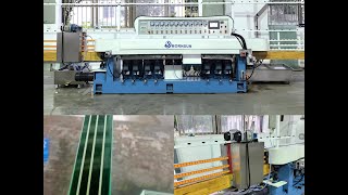 11 Motors Glass Edging Machine With Plc Control And Glass Washing Function
