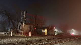 Northbound trains LIRC C32A and CSX M688 @ Seymour, Indiana 