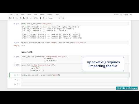 027 Saving Your Data with NumPy   np savetxt