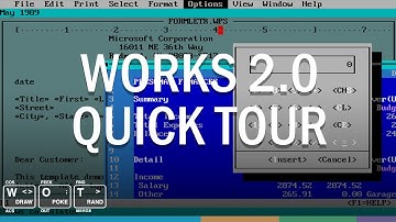 Microsoft Works 2.0 for DOS - Quick Tour