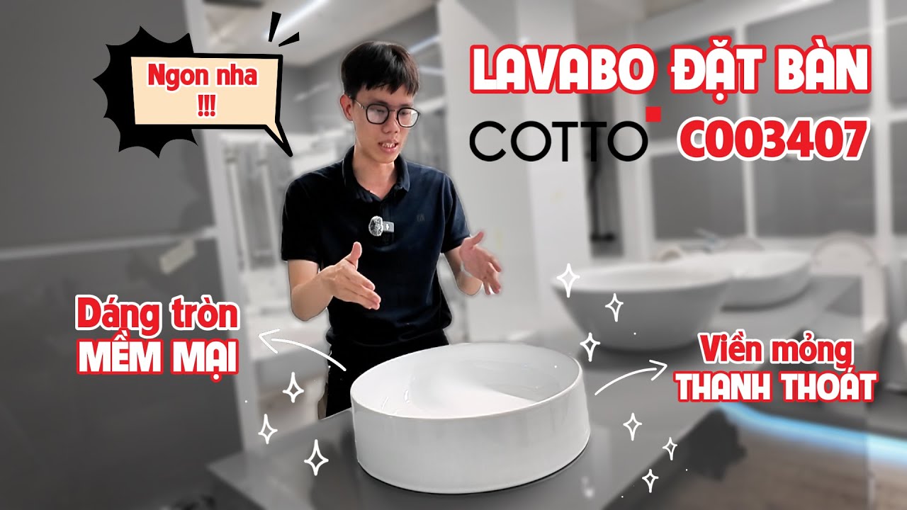 Chậu rửa lavabo đặt bàn COTTO C003407 Sensation