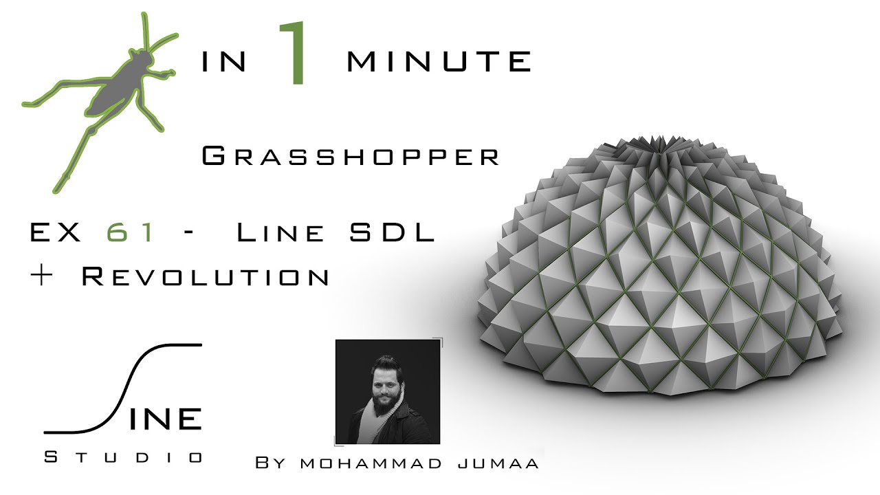 Grasshopper in 1 minute - EX 61 - Line SDL + Revolution