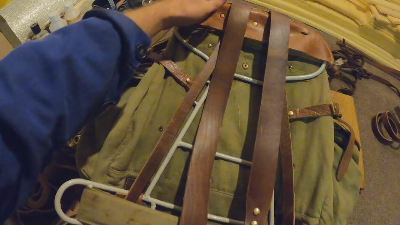 The Shoulder Straps - A Restoration of an Old Knapsack Part V - YouTube