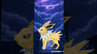 Eevee evolves into jolteon #eevee #pokemon #jolteon  #thunder #evolution