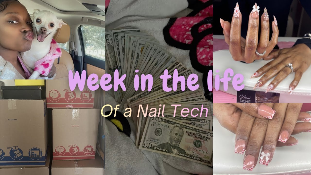 Life of a nail tech 💅🫧| moving prep + lady need a check up 🐾