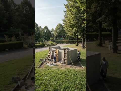 Anteprima di Timelapse Costruzione Ingegneria: un blocco di servizi igienici pubblici nasce in un…