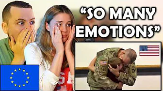 European Couple Reacts to Soldiers Coming Home… (We Cried 😢)