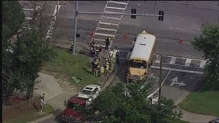 8 injured after school bus, car collide in Va. Beach