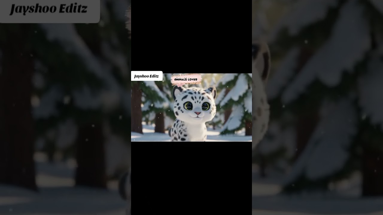 leopard Walking in a forest snow swings on 