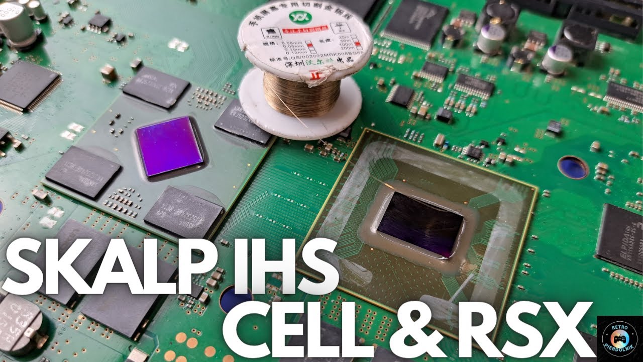 Demontaż IHS z Cell drutem molibdenowym w PlayStation 3