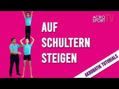 Akrobatik zu zweit | Auf Schultern stehen | Partnerakrobatik, häufige Fehler | AcroSportTV