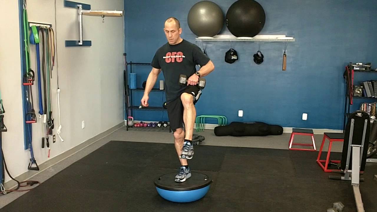 Single Arm Single Leg Deadlift on BOSU - YouTube