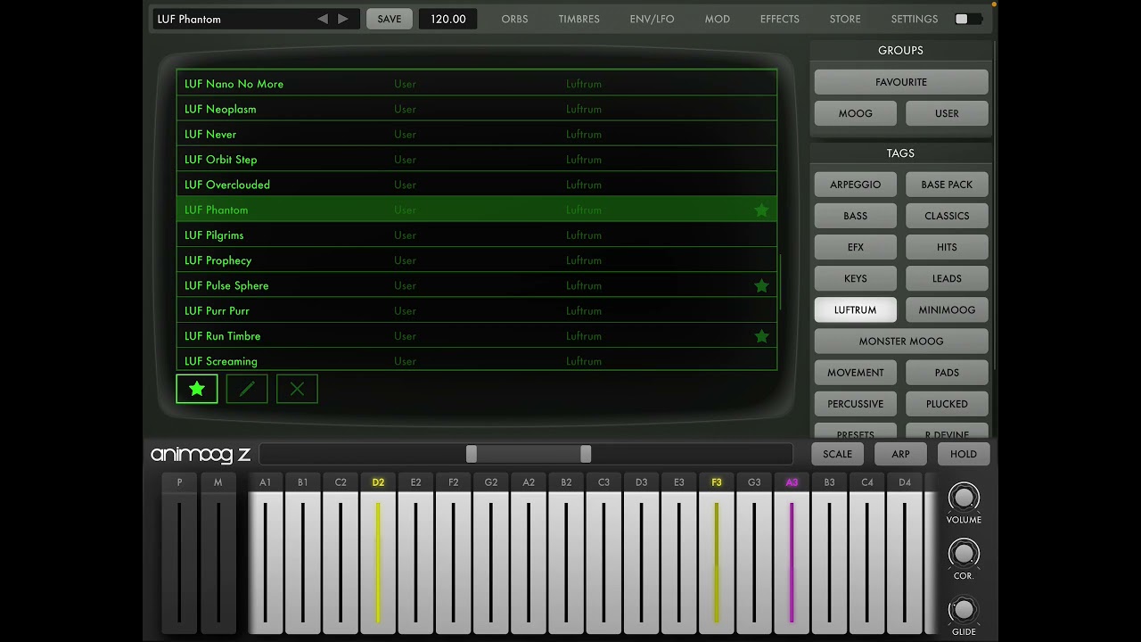Animoog Z - Single Preset MicroJam - LUF Phantom