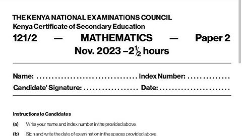 MARKING SCHEME KCSE 2023 MATHS PAPER 2