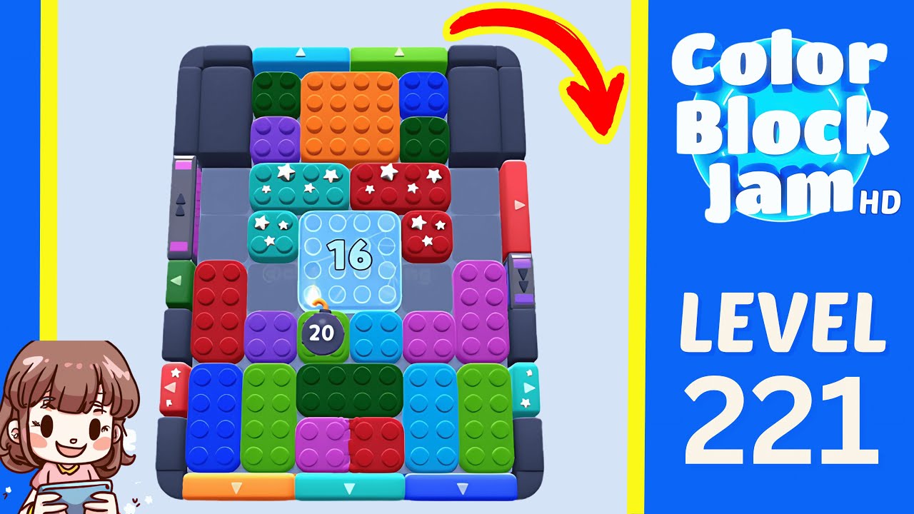 Color Block Jam Level 221 Solution Walkthrough