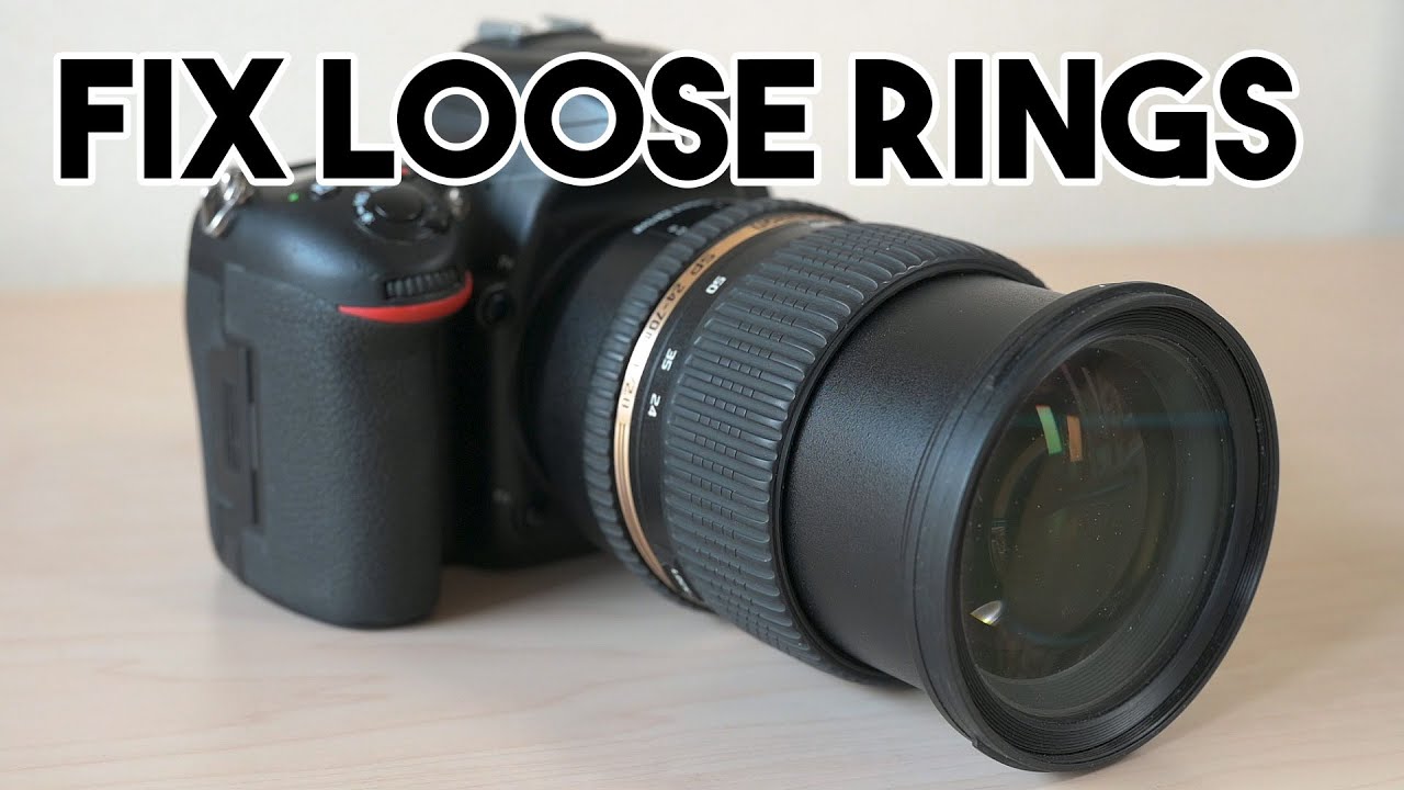 One way to fix loose rubber zoom / focus rings on any lens. - YouTube