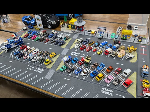 チョロQオフ会 2024秋】パーキングエリア風ジオラマで大集合 - YouTube