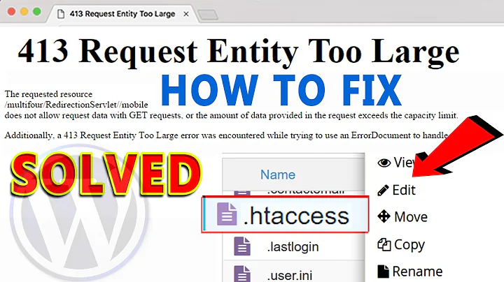How To Fix '413 Request Entity Too Large' WordPress Error using .htaccess?