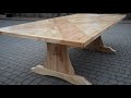Large dining table from an old parquet