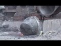 Fractum model 100 deskulling slag pot and breaking red hot skull.mov