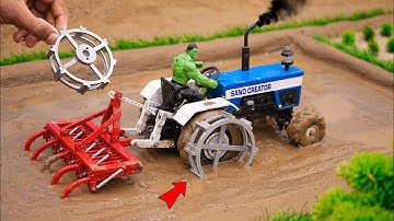 diy tractor plough machine with Cage Wheel science project @sanocreator