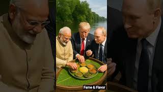 Modi, Trump & Putin Enjoy Indian Veg Thali on a Peaceful River 🌿🇮🇳 | ai shorts