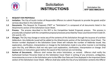 Request for Proposals (RFP): Solicitation Package Documents