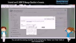 Level 6 Tutorial: HOW TO Manage Checklist in Evenesis screenshot 3