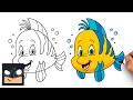 How to Draw Flounder | The Little Mermaid