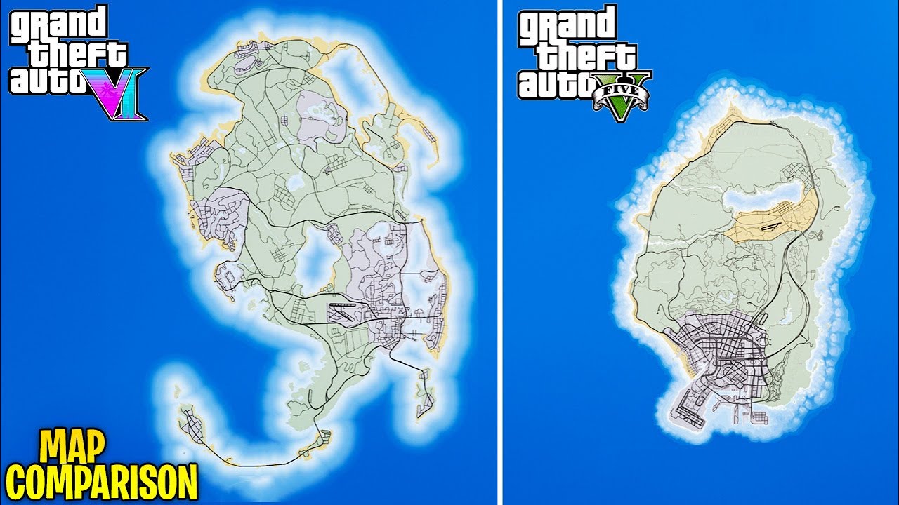 GTA 6 leaked map is enormous compared to GTA 5's