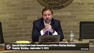 Celebrity October 15, 2025 - Special Magistrate Code Compliance and Police Citation Hearings - Regular Meeting Profile