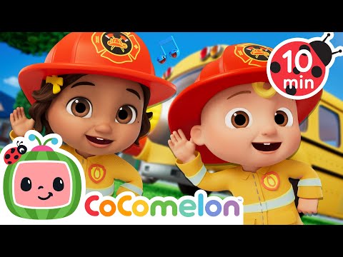 Wheels on the Rescue Bus Mission!🎶🚒| Nina's Familia | CoComelon Nursery Rhymes & Kids Songs