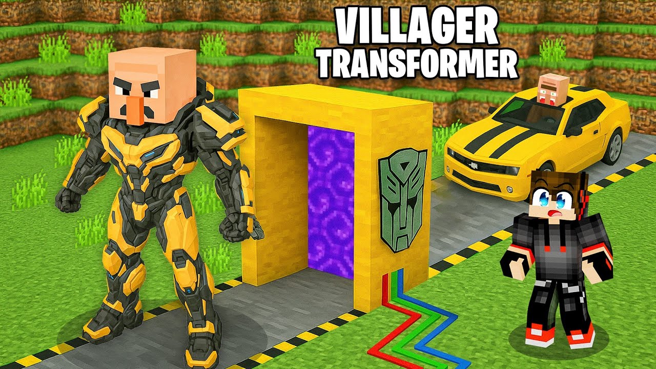 I Used a PORTAL to Upgrade Villagers into TRANSFORMER in Minecraft!