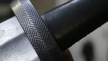 Forging a pattern welded viking sword, part 4, etching the guard and making the handle.