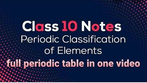 Class 10 Science (chemistry) chapter -5 periodic classification of elements part-6